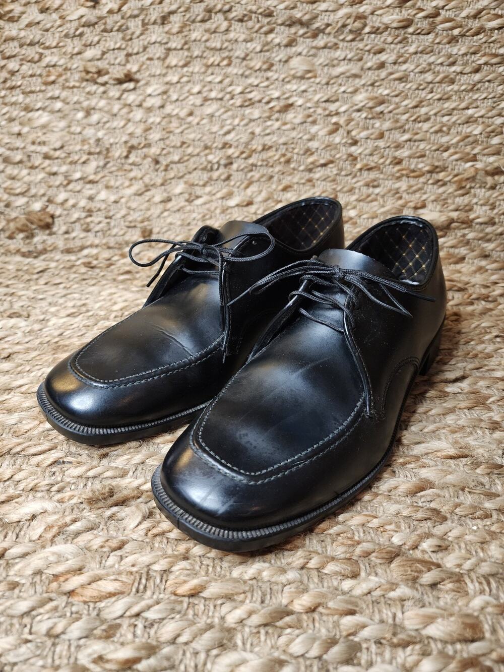 Town Craft JC Penny Men's Size 6 US Black Leather Loafers Lace Up Shoes